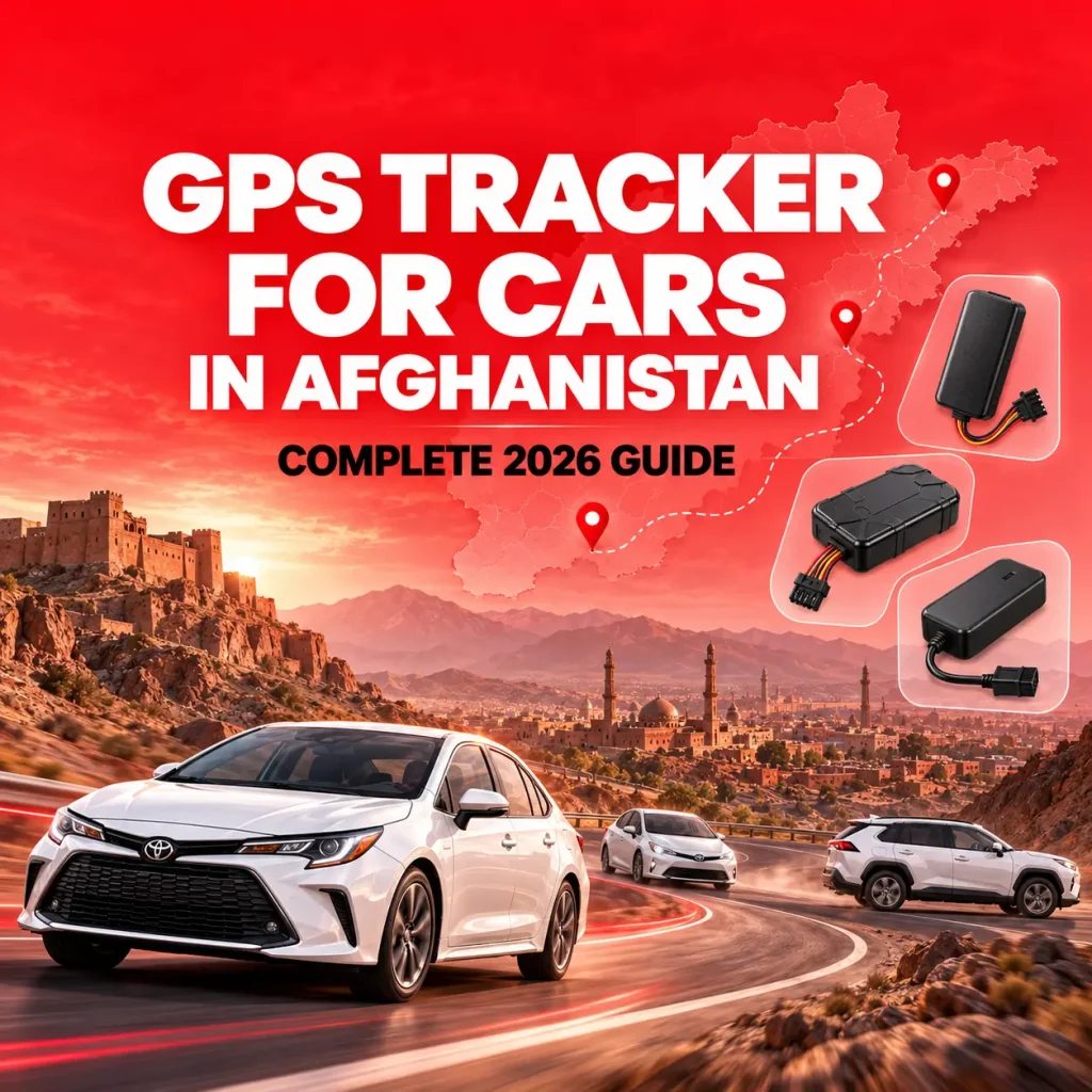 GPS tracker for a car on a road near Kabul, Afghanistan